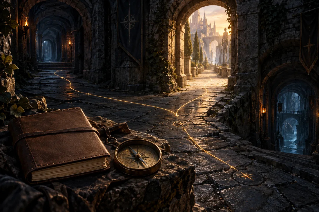 Original editorial illustration representing walkthrough for Fortune’s Weave